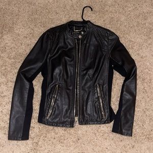Express S Black Faux Leather Jacket.